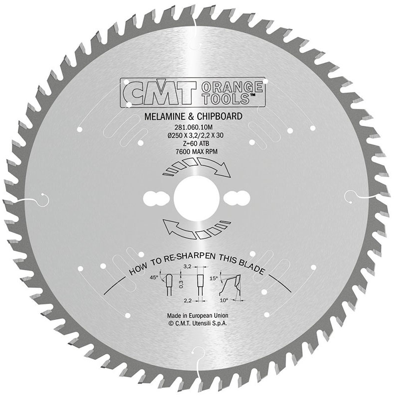 Диск пильный 250x30x3,2/2,2 10º TCG Z=80