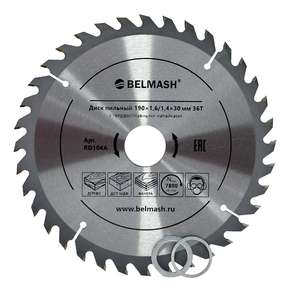 Диск пильный BELMASH 190×1,6/1,4×30/25,4/22,2 36Т