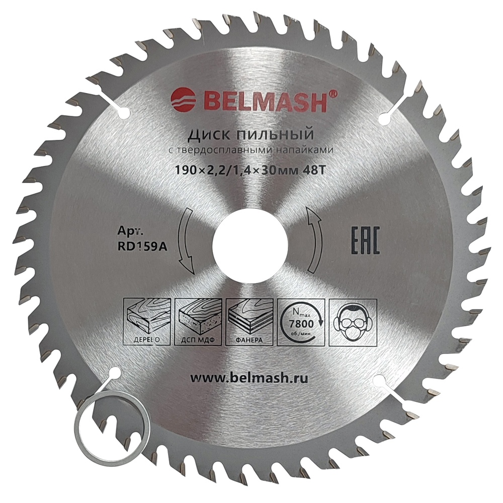 Диск пильный BELMASH 190×2,4/1,5×30 48Т