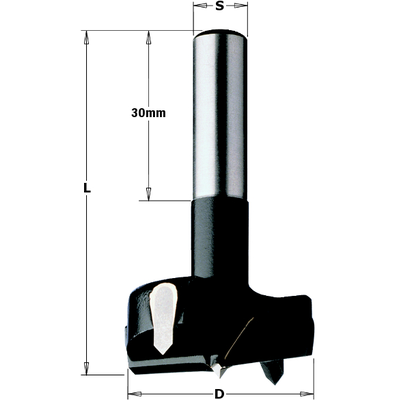 Сверло чашечное HW для фрезера 15x60 S=8