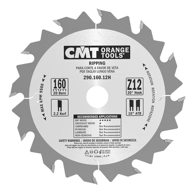 Диск пильный 160x20x2,2/1,6 Z12 a=20 ATB