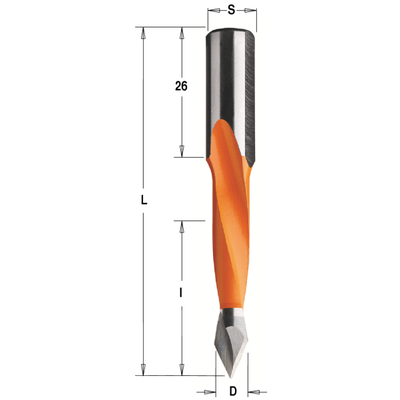 8x35x70 S=10x26 сверло присадочное сквозное RH