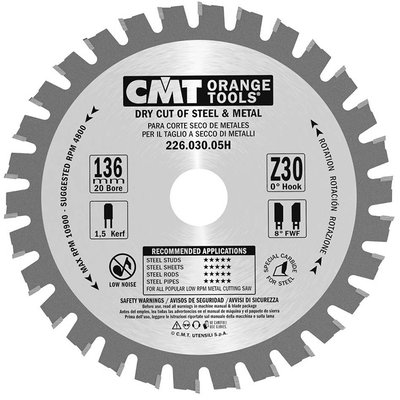 Диск пильный 136,5x20x1,5/1,2 0° FWF Z=30 4800 об/мин