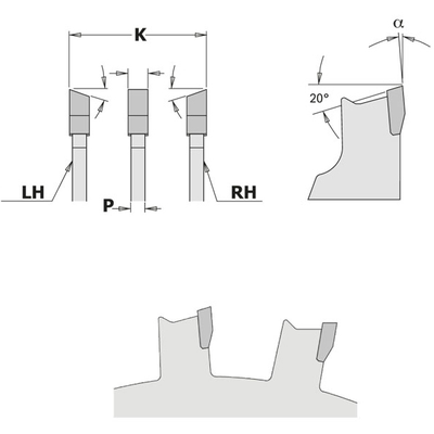 Диск пильный 150x15,87x6,35-22,23/2,5 -5° FTG+ATB Z=20