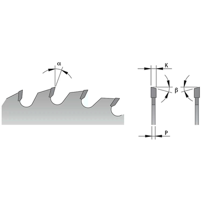 Диск пильный 210x25x2,8/1,8 15° 15° ATB Z=36