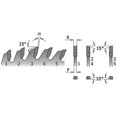 Диск пильный 250x30x3,2/2,2 15° 1FTG+4ATB Z=80