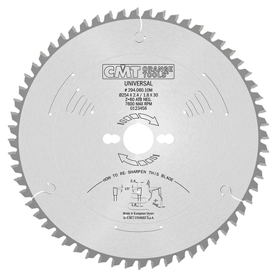 Диск пильный 260х30х2,5 Z=60 -5° ATB