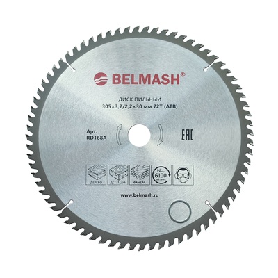 Диск пильный  BELMASH 305x3,2/2,2x30 72T
