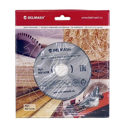 Диск пильный по ламинату BELMASH 210х2,4/1,5х32/30мм; 48Т