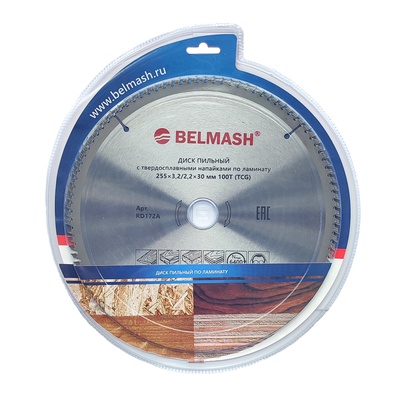 Диск пильный по ламинату BELMASH 255x3,2/2,2x30 100T