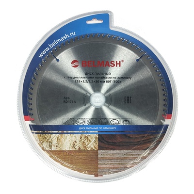 Диск пильный по ламинату BELMASH 255x3,2/2,2x30 80T