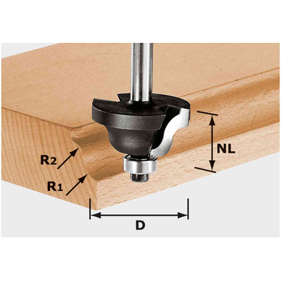 Двухрадиусная фреза HW S8 D38,1/R6,35/R6,35