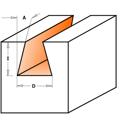 Фреза CMT-PRO ласточкин хвост 18гр. монолитная S=6 D=7,9x6 HOFFMANN W2 RH