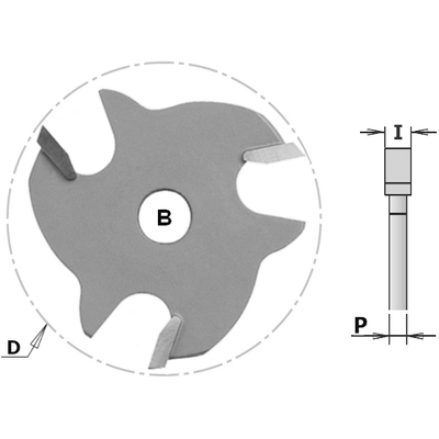 Фреза CMT-PRO пазовая (диск) Z3 F=8 D=47,6x2,2