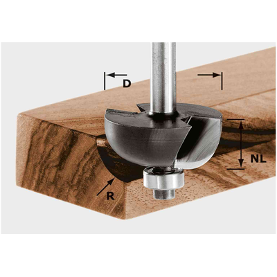 Фреза для выборки желобка HW S8 D25,5/R6,35 KL