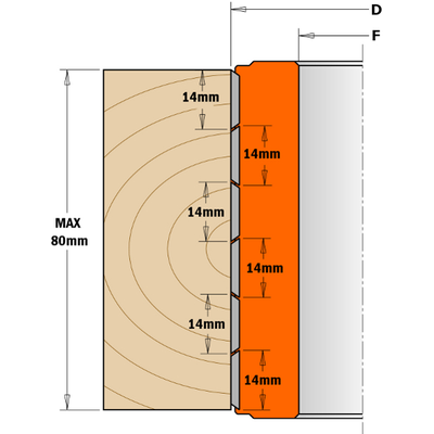 Фреза фуговальная F=30 D=62x80