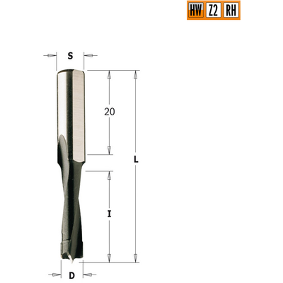 Фреза HW для дюбельного фрезера MAFELL 14x30x58 Z=2 S=8 RH