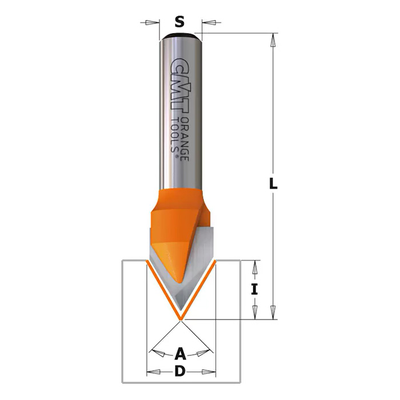 Фреза концевая для гравирования и декорирования D=12,7 I=10,0 S=8,0 L=50,8