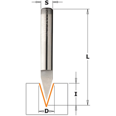 Фреза концевая для гравирования и декорирования D=6,0 I=8,5 S=6,0 L=60,0