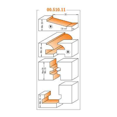 Фреза концевая для изготовления дверок S=1/2"