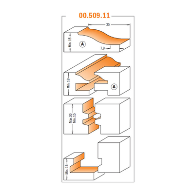 Фреза концевая для изготовления дверок S=1/2"