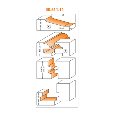 Фреза концевая для изготовления дверок S=1/2"