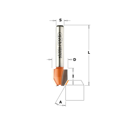 Фреза концевая фасочная D=12,0 I=12,7 S=1/4"