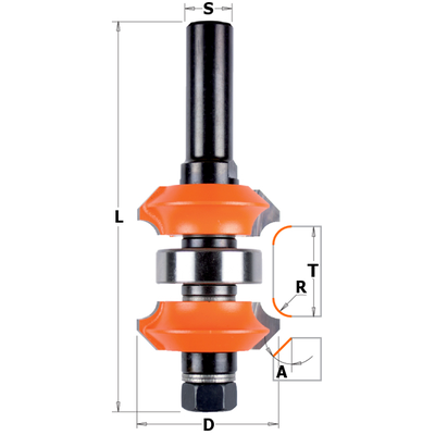 Фреза концевая фасочная D=38,1 S=1/2" R=4,75