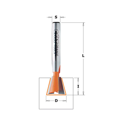 Фреза концевая ласточкин хвост D=17,4 I=25,4 S=1/2" L=77,6