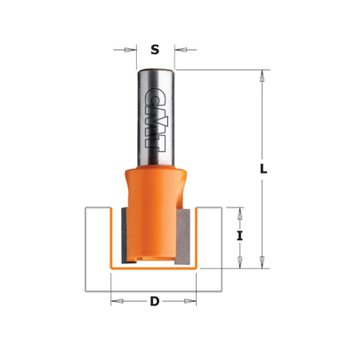 Фреза концевая пазовая D=16,0 I=12,7 S=8,0 L=38,1