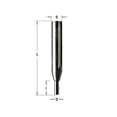 Фреза концевая пазовая D=5,0 I=12,0 S=8,0 L=55,0