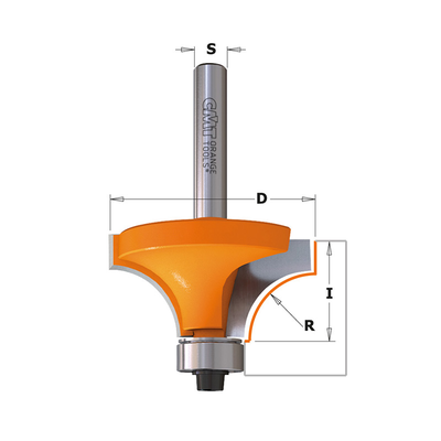 Фреза концевая радиусная D=82,5 I=44,4 S=1/2" R=31,75