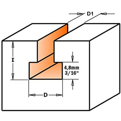 Фреза концевая Т-образный паз D=9,5 I=11,0 S=1/2"