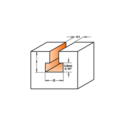 Фреза концевая Т-образный паз D=9,5 I=11,0 S=1/4"