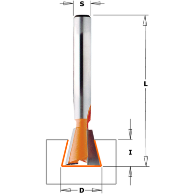 Фреза ласточкин хвост угол 14° S=8 D=12,7x12,7