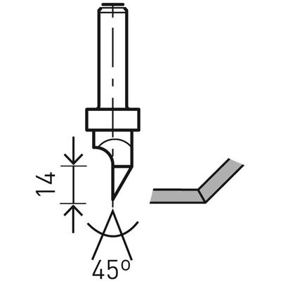 Фреза по гипсокартону HW S8 D12,5/45°