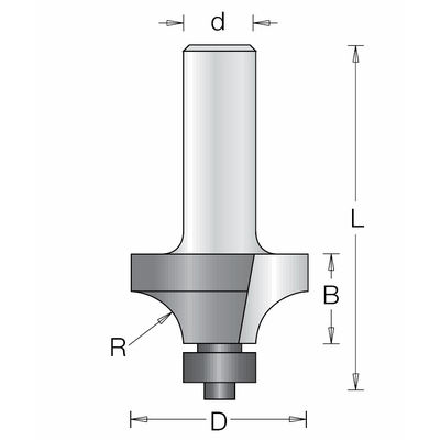 Фреза радиусная R6,3 D25,4 B12,7 L55