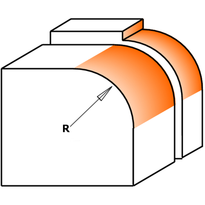 Фреза радиусная PRO c подшипником HW S=8 D=19.1X12.7X54 R3,2 RH