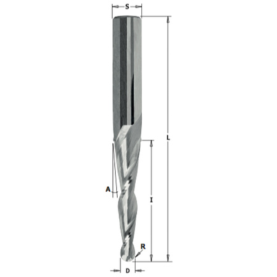 Фреза спиральная конусная для 3D фрезерования L=100 R=3,0 Z=3 S=12 RH