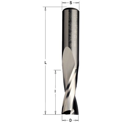 Фреза спиральная монолитная Z2 D=5x17x60 S=6 RH