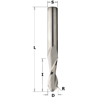 Фреза спиральная монолитная 10x32x80 Z=2 S=10 RH