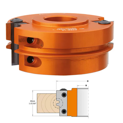 Фреза сращивание F=40 D=110x38 насадная (алюм.) смен.ножи HM (кейс)