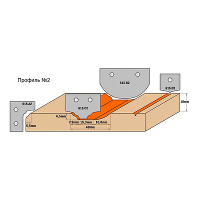 Комплект 2 ножей HM 30x25x2 (профиль A2)