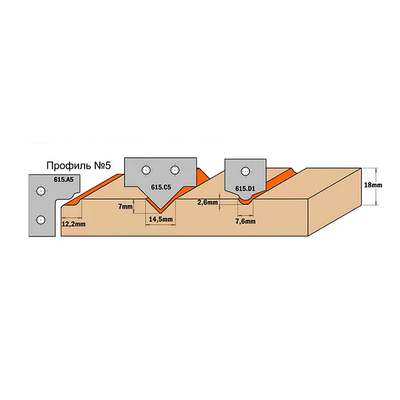 Комплект 2 ножей HM 30x25x2 (профиль A5)