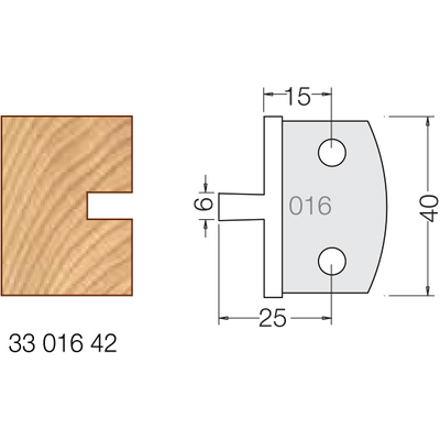 Комплект 2 ножей HM 40x4 мм 33 016 42