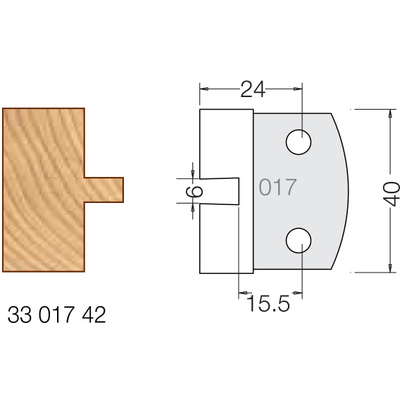 Комплект 2 ножей HM 40x4 мм 33 017 42