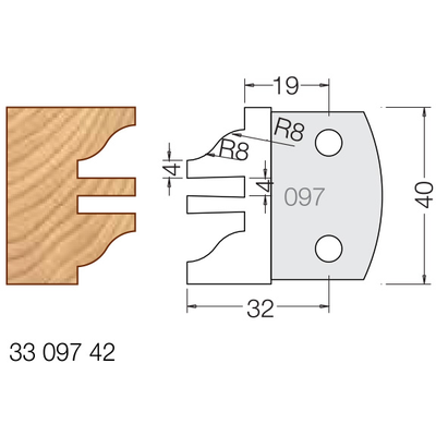 Комплект 2 ножей HM 40x4 мм 33 097 42