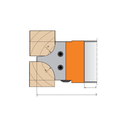 Комплект 2 ножей HM 45x35x2 R=15/20 для 694.004