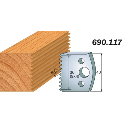 Комплект 2 ножей SP 40x4мм