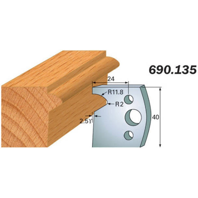 Комплект 2 ножей SP 40x4мм